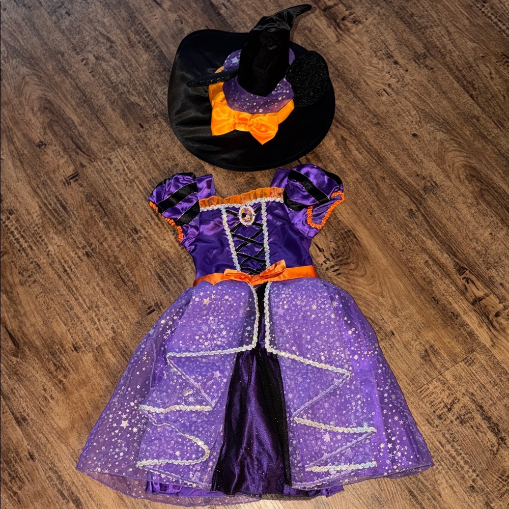 Purple and Orange Witch Costume for Kids size 5/6